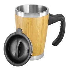 Mug de Bamboo con Asa Plástica